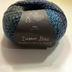 NWT Rialto Luxury Sock yarn from Debbie Bliss. Gradient ball is 3.5 oz (100 gm).